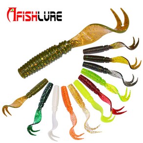 AFISHLURE 3인치 그럽웜 글럽웜 벌크웜 쉐드웜 웜, 11번(8개입)