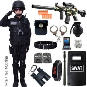 어린이 경찰관 의상 SWAT 코스프레 할로윈 의상 아동 경찰복 경찰관 상하복 아기 경찰슈트 코스튬의상 촬영룩