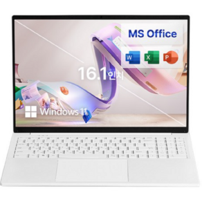 베이직스 2024 베이직북 16 N-시리즈 마이크로소프트 패키지 세트, 화이트, 256GB, 8GB, WIN11 Po, BB1624FW_Office