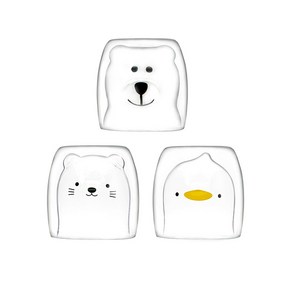 동물 곰 고양이 이중소주잔 2P 세트, smile cat 2개, 2개