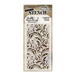 공예몰 TIM HOLTZ LAYERED STENCIL 스텐실 도안, THS032 Flouish, 1개