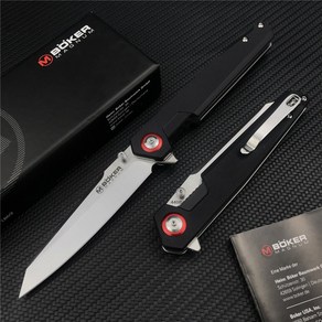 공구 Boker Magnum EDC 접이식 나이프 블랙 G10 사냥 캠핑 자기 방어 야외 전술 절단 도구 핸들 스테인레스 스틸 티타늄 합금 감기 모드 검정