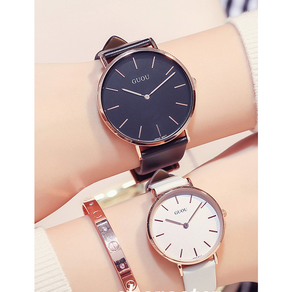 이럭스몰 [당일발송] GUOU6003 남녀 커플 메쉬시계 Quartz watch+ 가죽밴드 증정