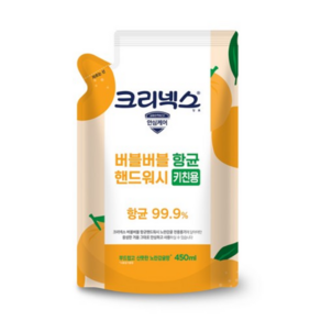 크리넥스 버블버블 핸드워시 키친용 노란감귤향 리필, 450ml, 1개