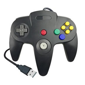 N 스위치 N64 유선 게임 컨트롤러 USB 게임패드 NGC GC 조이스틱 게임큐브 컨트롤러 WIIU WII 진동 게임패드, 1개, 1) Black