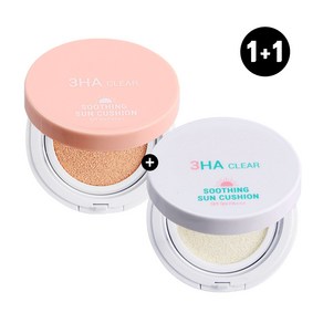 3HA 클리어 보습 선쿠션 화이트+베이지 15g 2종세트 SPF50+PA+++/주름미백기능성/피부톤업/손상피부진정/CICA함유