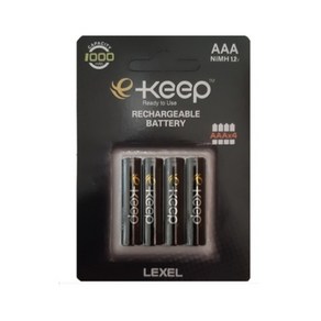 EKeep AAA 고용량 충전지 1000mAh, 4개입, 1개