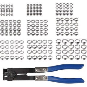 180 개/1 세트 5821Mm 귀 무단 호스 클램프 304 스테인레스 압착 파란색 펜치 목재 작업 도구, 180개