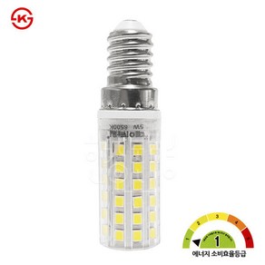 LED 콘벌브 5W E14 에너지소비효율1등급 KS인증, 11242.주백색(아이보리빛), DT LED 콘벌브 5W E14, 주백색, 1개