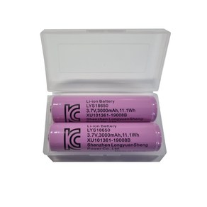 도미노스토리 18650 배터리 3000mah 2개세트 3.7V 11.1WH 충전지 2구케이스포함 69mm, 2개입, 1개