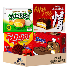 [안녕골목마켓] 38번 롯데 오리온 크라운 해태 대용량 파이4종 카스타드230g(대)+초코파이468g(대)+오예스360g(대)+빅파이216g(대), 안녕골목마켓 38번 대용량파이4종, 1개