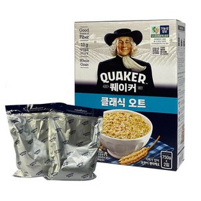 퀘이커 클래식 오트밀 1.5kg (750g x 2개입) (유통기한 25년 4월) 대용량 귀리 씨리얼 코스트코, 1박스