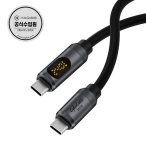 하기비스 LED표시 240W PD3.1 고속충전 데이터전송 C to C타입케이블 SX03S, SX03s / 2m / Black, 2m, 1개