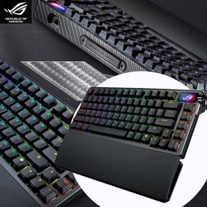 [cy] ASUS ROG Azoth EXTREME 8K 기계식 게이밍 키보드 75%배열 무선 3모드 gasket구조 RGB램프 전키핫스왑DIY OLED스크린, ROG Azoth 일반버전-블랙, 쉬우화이트축