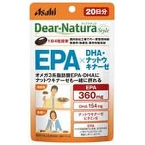 アサヒフードアンドヘルスケア 일본직구 아사히 식품 & 매니지먼트에게 사랑 나츄라 스타일 EPA x DHA 낫토키나제 80정 2, 1개