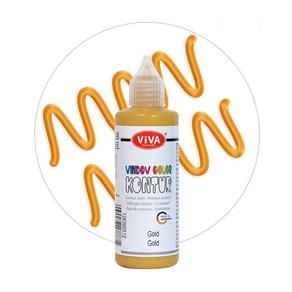 비바 글라스 데코 스티커 펜 36 Gold 테두리전용 90ml Viva Window Colo Kontu