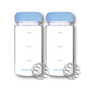 위드 쉐이커보틀 눈금물병 트라이탄 2P, 2개, 350ml, 블루