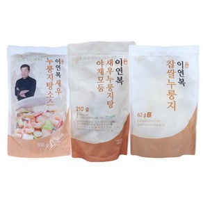 [홈쇼핑] 이연복 새우 누룽지탕 세트 (소스 1팩+누룽지 1팩+야채 1팩), 3개, 822g