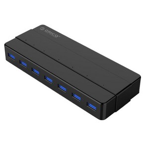 오리코 7포트 USB 3.0 허브 H7928-U3, 본상품선택, 블랙, 1개