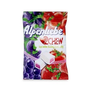 베트남 알펜리베 사탕 젤리 Alpenliebe 패션프루츠 치아시드 소프트캔디, 딸기포도맛, 10개, 84g