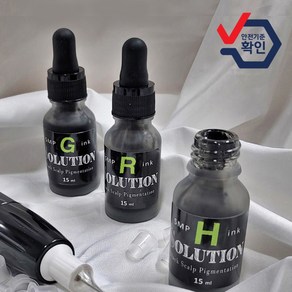 번짐없는 솔루션 정수리 전용 두피문신 SMP 색소 타투 잉크 15ml, 1개, G BLACK (헤어라인 전용)