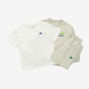 [국내매장판] 뉴발란스 키즈 ESSENTIAL_3PCS 스웻 셋업 상하복 NK9YE3101U_Oatmeal Melange