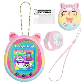 MGZNMTY Tamagotchi 다마고치 Uni 가상 애완동물 기계용 여행용 케이스 및 실리콘 케이스 Watch 디지털 애완동물과 호환되는 액정보호필름실리콘 휴대용 케이스마카롱