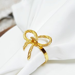 웨딩포 냅킨링 냅킨홀더 메탈 골드 리본 Napkin Ring Metal Gold buttefly bow tie, 1개, 1개