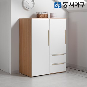 동서가구 이지 우드톤 500 긴옷장 2단 서랍형 옷장 택 1 DF626499, 01.A형