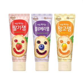 복음자리 바로 짜먹는 딸기잼 +블루베리잼 +망고잼 (300g), 1개, 300g