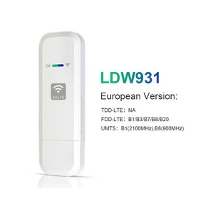 유무선공유기 LDW931-E 4G 3G USB WIFI 모뎀 FDD LTE 4G 라우터 한개옵션0 1개, 한국버전