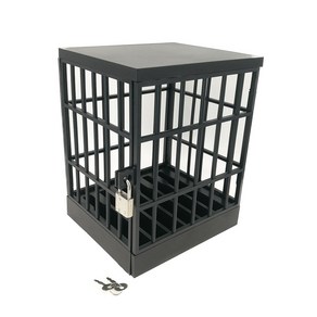 핸드폰 스마트폰 휴대폰 절제상자 중독예방 금고 잠금 보관함 감옥 잠금통, 1개, 블랙