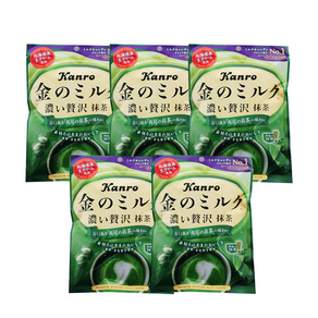 칸로 금의 밀크 80g 녹차 사탕 70g (밀크 3개 녹차 2개) 일본 킨노 밀크 사탕 5개 묶음