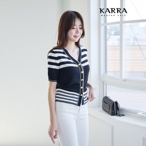 카라 KARRA 골드엠블럼버튼가디건 A4S1004