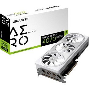 기가바이트 지포스 RTX 4070 슈퍼 AERO OC 그래픽 카드 - 2565MHz 코어 12GB GDDR6X 21000MHz 192비트 메모리 PCI-E 4.0 3배 DP 1, AERO OC_Single