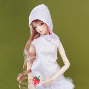 돌모아 구체관절인형의상 56cm 60cm SD13 하양 민소매 롱 후드 티셔츠 SD - Berry Long Hood (White)