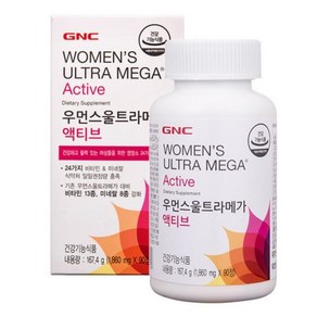 GNC 우먼스 울트라메가 액티브 비타민&미네랄, 90정, 1개