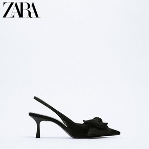 ZARA 자라자라 가을 신상품 여성화 블랙 리본 힐 뮐러