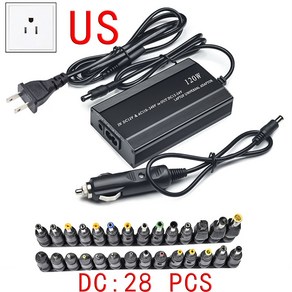 조정 가능한 차량용 충전기 AC DC 전원 어댑터 USB 노트북 공급 120W 220V 110V 12V 24V, 01 28DC 120W US, 1개