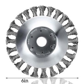 과수원 긴풀 제초기 예초기 잔디깎이 부속 잔디 와이어 트리머 헤드 휴대용 깎는 기계 휠 원형 녹 제거 플레이트 교체 모어 액세서리 8 인치, [01]   6 Inch, 1개
