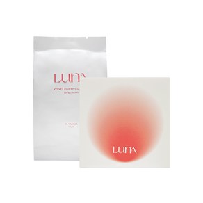 루나 벨벳 플러피 쿠션 12g 본품 + 리필 은은하게 빛나는 피부광 가벼운 밀착, 1호 바닐라, 1개