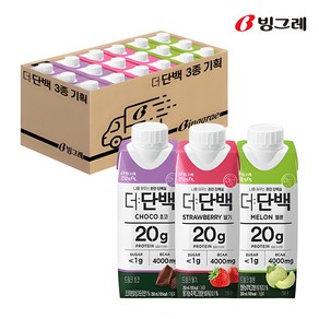 빙그레 더단백 드링크 250ml 3종 기획(초코 딸기 메론)