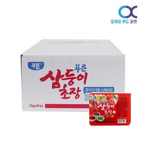 푸른식품 삼둥이 초장 70gx40개(1박스) 회초장 간장와사비, 40개, 70g