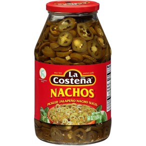 La Costena Nachos Sliced Pickled Jalapeno Peppes La Costena Nachos 얇게 썬 절인 할라피뇨 고추 1개 유리병 4 LBS/64