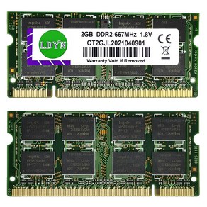 SODIMM 노트북 메모리 PC2 5300 DDR2 4GB 2GB RAM 6400S 800 667Mhz 200, 09 DDR3 2GB 1333x 2Pcs, 2개