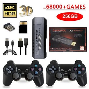 HD 레트로 비디오 게임 콘솔 무선 컨트롤러 TV 50 에뮬레이터 PS1 N64 DC용 X2 플러스 256G 50000 게임 GD10 프로 4K 스틱 3D, 01=64GB, 01 64GB