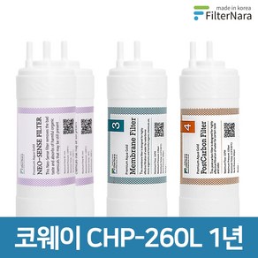 코웨이 CHP-260L 고품질 정수기 필터 호환 1년 세트