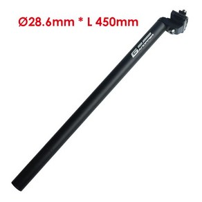 JIBOO 450mm mtb 시트 포스트 매트 블랙 25.4mm 27.2mm 31.6mm 접이식 자전거 안장 튜브 산악 도로 부품, 블랙 28.6mm, 1개