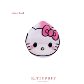 [케이스포함] 1+1 (2P) KT 궁둥이 모찌 퍼프 말랑 쫀득 키티 에어 쿠션 메이크업 화장 통통 스펀지퍼프, 1세트, 1세트(2P)