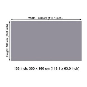 휴대용 고휘도 반사 원단 프로젝터 스크린 4K 프로젝션 커튼 가정 야외 사무실 133 인치 118 인치 * 63, 1) 133 인치